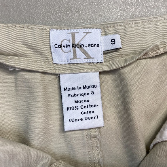 Vintage 90s Calvin Klein Khaki Shorts 9 Fits M 30x2.5 Pockets High Rise Womens - Picture 7 of 8
